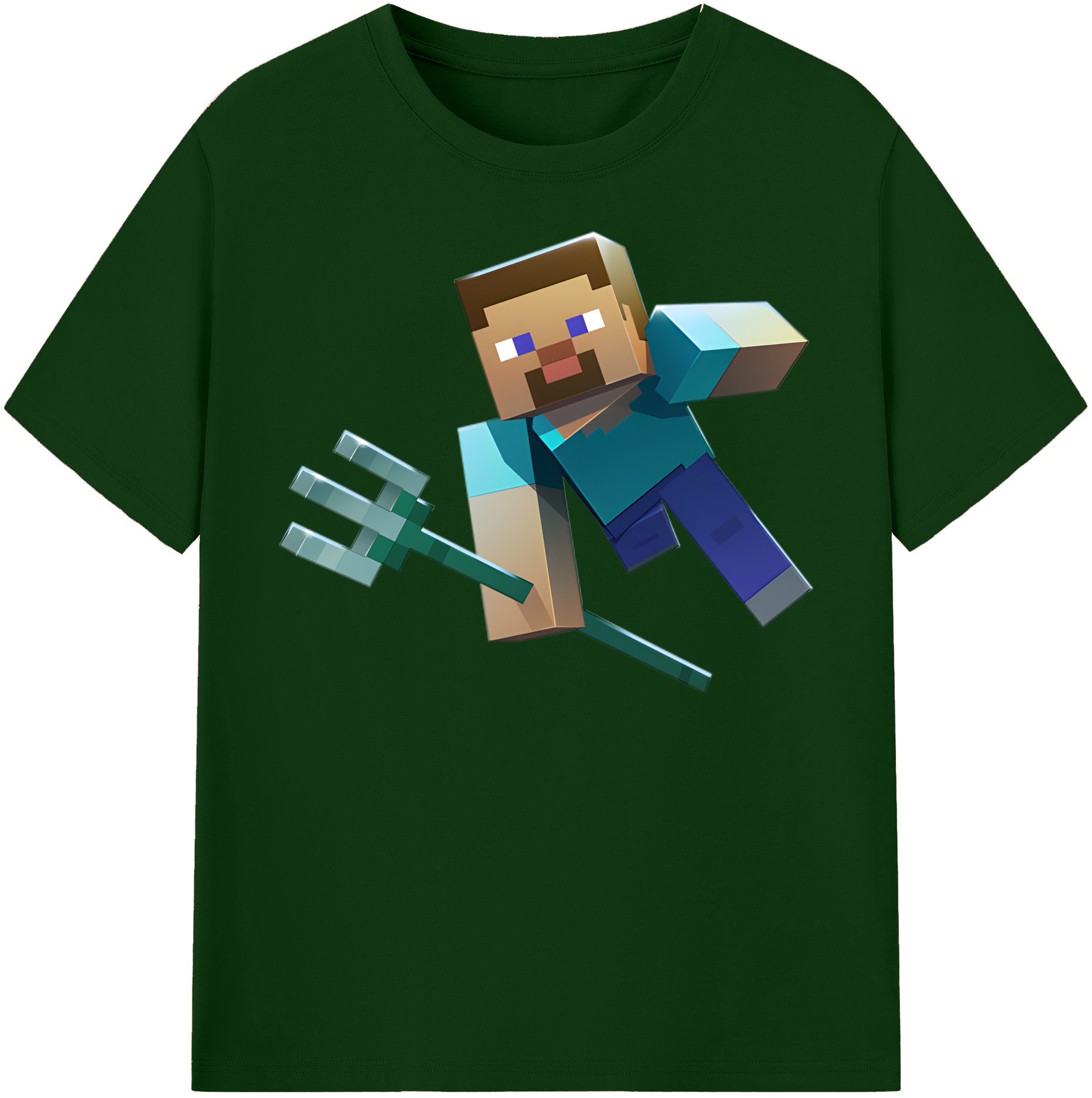 （画像用） マインクラフト ブロックの世界 Minecraft MC Block world 綿100％半袖Tシャツ（フロントプリント）